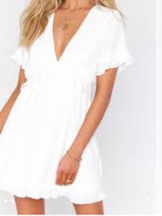 Show Me Your MuMu Dresses & Skirts - Show Me Your MuMu White V-Neck Mini‎ Dress